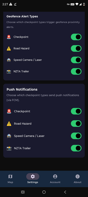 Notification types