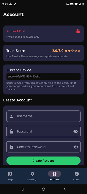 Create account